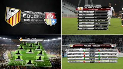 Broadcast Design - Complete On-Air Soccer Package Video Displays template preview