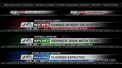 Broadcast Design - News Lower Third Package Video Displays template preview