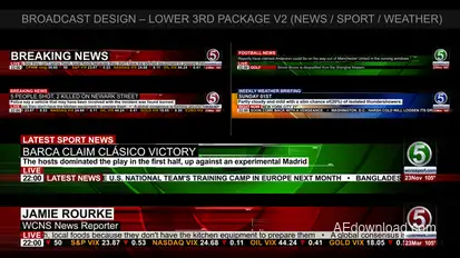 Broadcast Design - News Lower Third Package2 Video Displays template preview