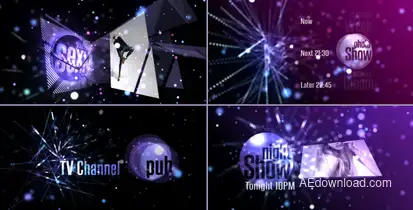 Broadcast Design-Entertainment TV Channel ID Pack Video Displays template preview