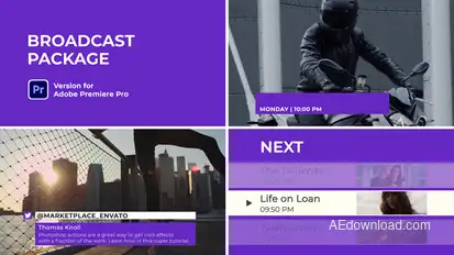 Broadcast Package | Essential Graphics | Mogrt Premiere Pro template preview