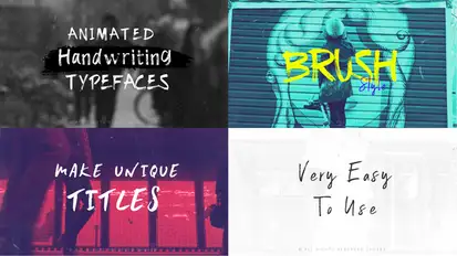 Brush-Animated Handwritten Typefaces Video Displays template preview