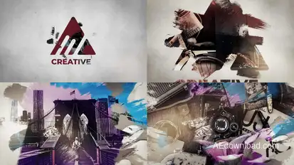 Brush Slideshow Intro Premiere Pro template preview