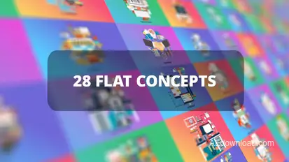 Bundle Business Flat Concepts Video Displays template preview