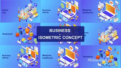 Business - Isometric Concept Video Displays template preview