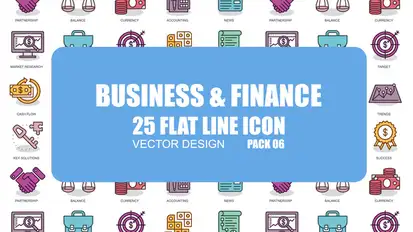 Business And Finance - Flat Animation Icons Video Displays template preview