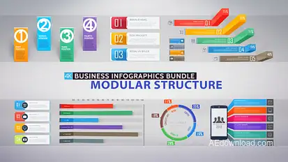 Business Infographics Bundle Video Displays template preview