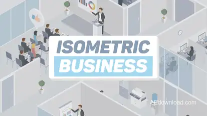 Business Office Isometric Video Displays template preview