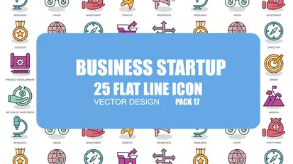 Business Startup - Flat Animation Icons Video Displays template preview