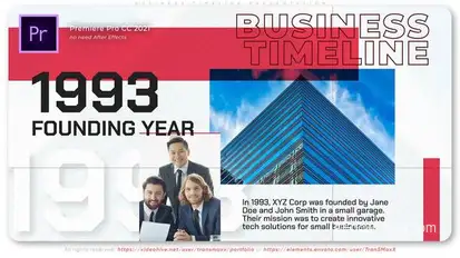 Business Timeline Presentation Premiere Pro template preview