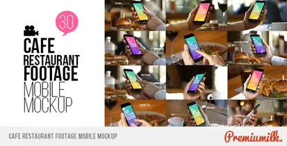 Cafe Restaurant Footage Mobile Mockup Video Displays template preview