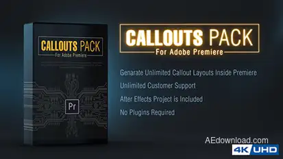 Callout Line Pack For Premiere Video Displays template preview
