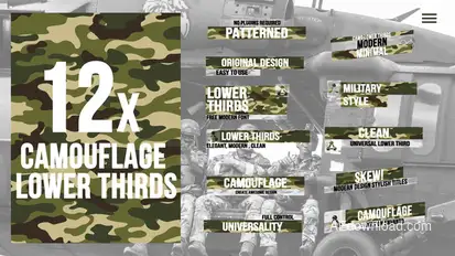 Camouflage Lower Thirds Premiere Pro template preview