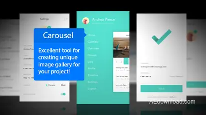 Carousel Mobile App Mockup Video Displays template preview