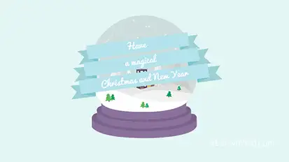 Cartoon Christmas Postcard 03 Video Displays template preview