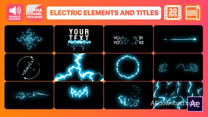 Cartoon Electricity And Titles | After Effects Video Displays template preview