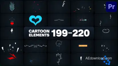 Cartoon Elements for Premiere Pro Premiere Pro template preview