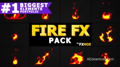 Cartoon Fire Elements | After Effects Video Displays template preview