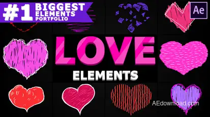 Cartoon Hearts | After Effects Video Displays template preview
