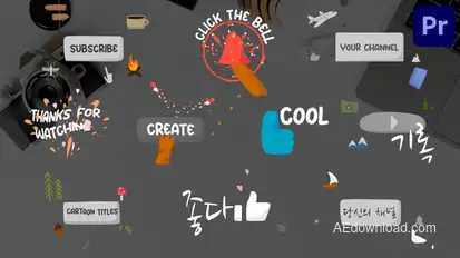 Cartoon Kids Subscribers for Premiere Pro Premiere Pro template preview