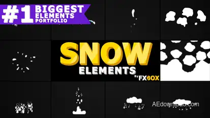 Cartoon Snow Elements | After Effects Video Displays template preview
