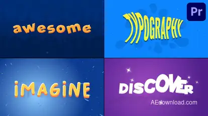 Cartoon Text Animations for Premiere Pro Premiere Pro template preview