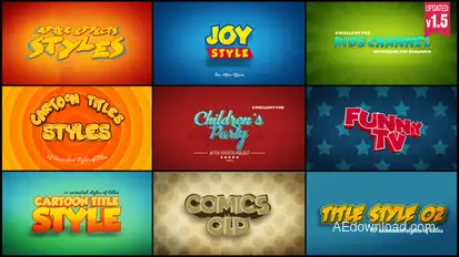 Cartoon Titles Styles Video Displays template preview
