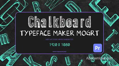 Chalkboard Typeface Maker Mogrt Premiere Pro template preview