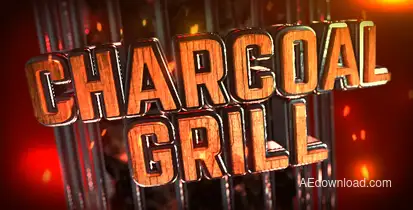 Charcoal Grill Logo Reveal Video Displays template preview
