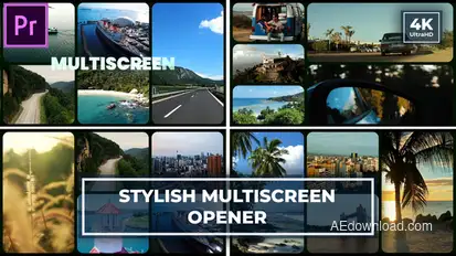 Charming Multiscreen Opener | Split Screen Gallery Intro |Typography Slideshow MOGRT for Premier Pro Premiere Pro template preview