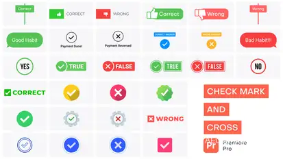 Checkmark, Cross, Check Box Animation Pack - PR Premiere Pro template preview