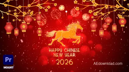 Chinese New Year 2026 MOGRT Video Displays template preview