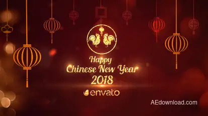 Chinese New Year Greetings 2018 Video Displays template preview