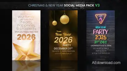 Christmas & New Year Social Media Pack V3 Openers template preview