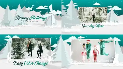 Christmas - White Video Displays template preview