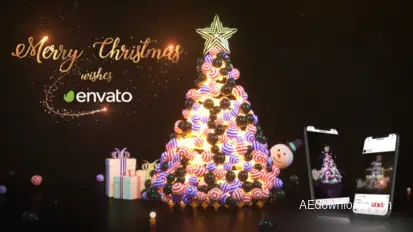 Christmas and New Year Greetings Video Displays template preview