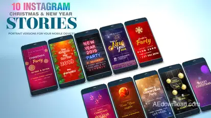 Christmas and New Year I Instagram Stories Video Displays template preview
