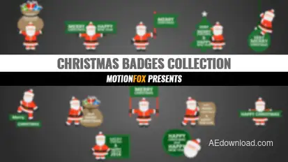 Christmas Badges Collection Video Displays template preview