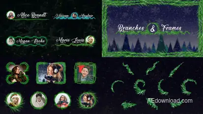 Christmas Branches And Vignettes | After Effects Video Displays template preview