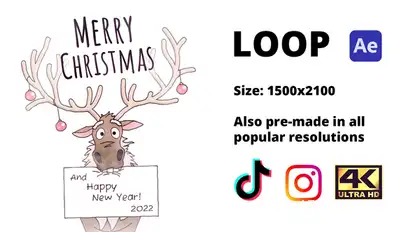 Christmas Deer Video Displays template preview