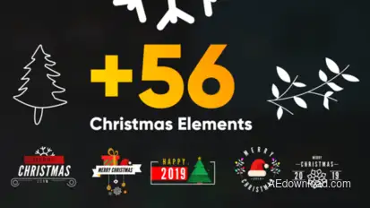 Christmas Elements Pack Video Displays template preview