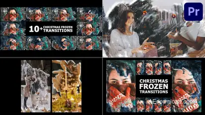 Christmas Frozen Transitions | Premiere Pro MOGRT Premiere Pro template preview