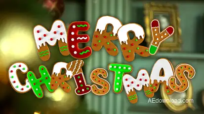 Christmas Gingerbread Letters Pack Elements template preview
