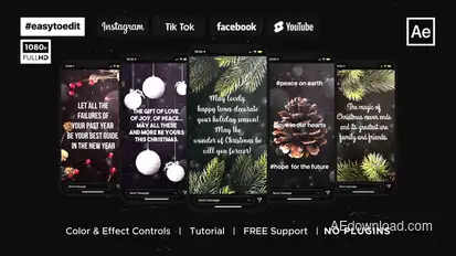 Christmas Greetings Instagram Stories Video Displays template preview