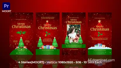 Christmas Instagram Stories MOGRT Premiere Pro template preview