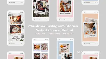 Christmas Instagram Stories | Vertical Square Portrait Video Displays template preview