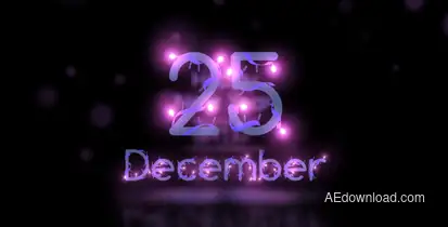 Christmas Lights Font Video Displays template preview