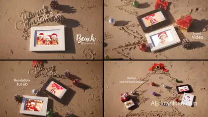 Christmas Photo Frame On The Beach Video Displays template preview