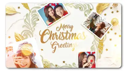 Christmas Photo Greetings Video Displays template preview