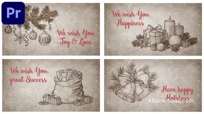 Christmas Retro Greeting Cards Premiere Pro template preview